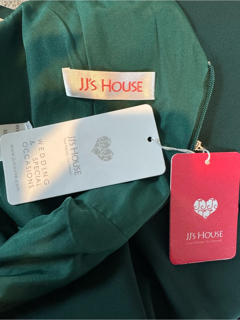 JJ’s House Dark Green Fit & Flare Cocktail Dress NWT US 0 V-Neck Party Prom - Picture 7 of 8